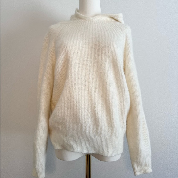 Sézane Laurel Baby Alpaca Knit Hoodie - Cream Women’s Sz S - Picture 5 of 7